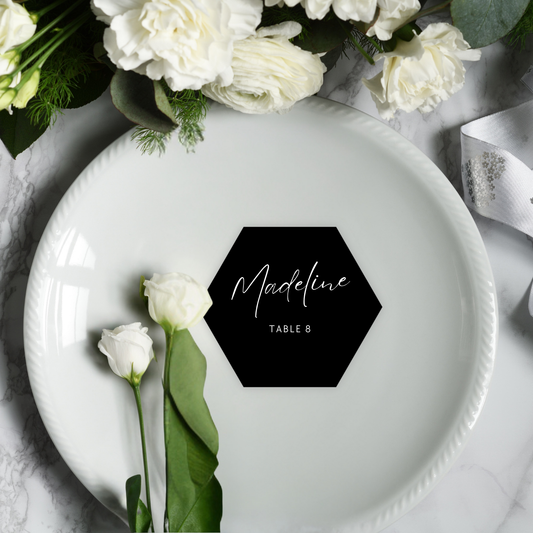Hexagon name cards
