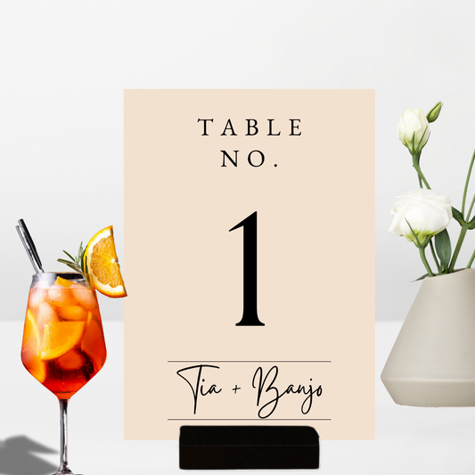 Table Numbers - The Tia